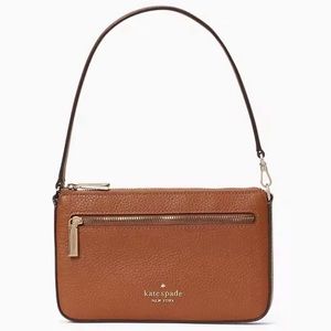 Kate Spade Leila Convertible Wristlet Shoulder Bag Leather Gingerbread Brown New